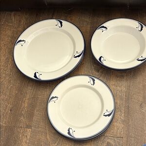 Dansk Flora Blue Dinner Plate International Designs 2 Dinner Salad Plates Bowls